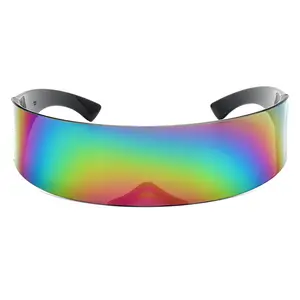 Party glasses, dance party, integrated tech-style sunglasses, cyberpunk glasses, photo shoot styling, party Adjustable Polarized Round
