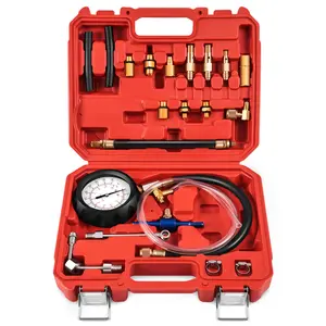 Auto Fuel Pressure Gauge Tester Kit Oil Combustion Spraying Pressure Meter Tool Set for Trucks Cars Motorcycles