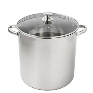 Stainless Steel 16-Quart Stock Pot with Glass Lid