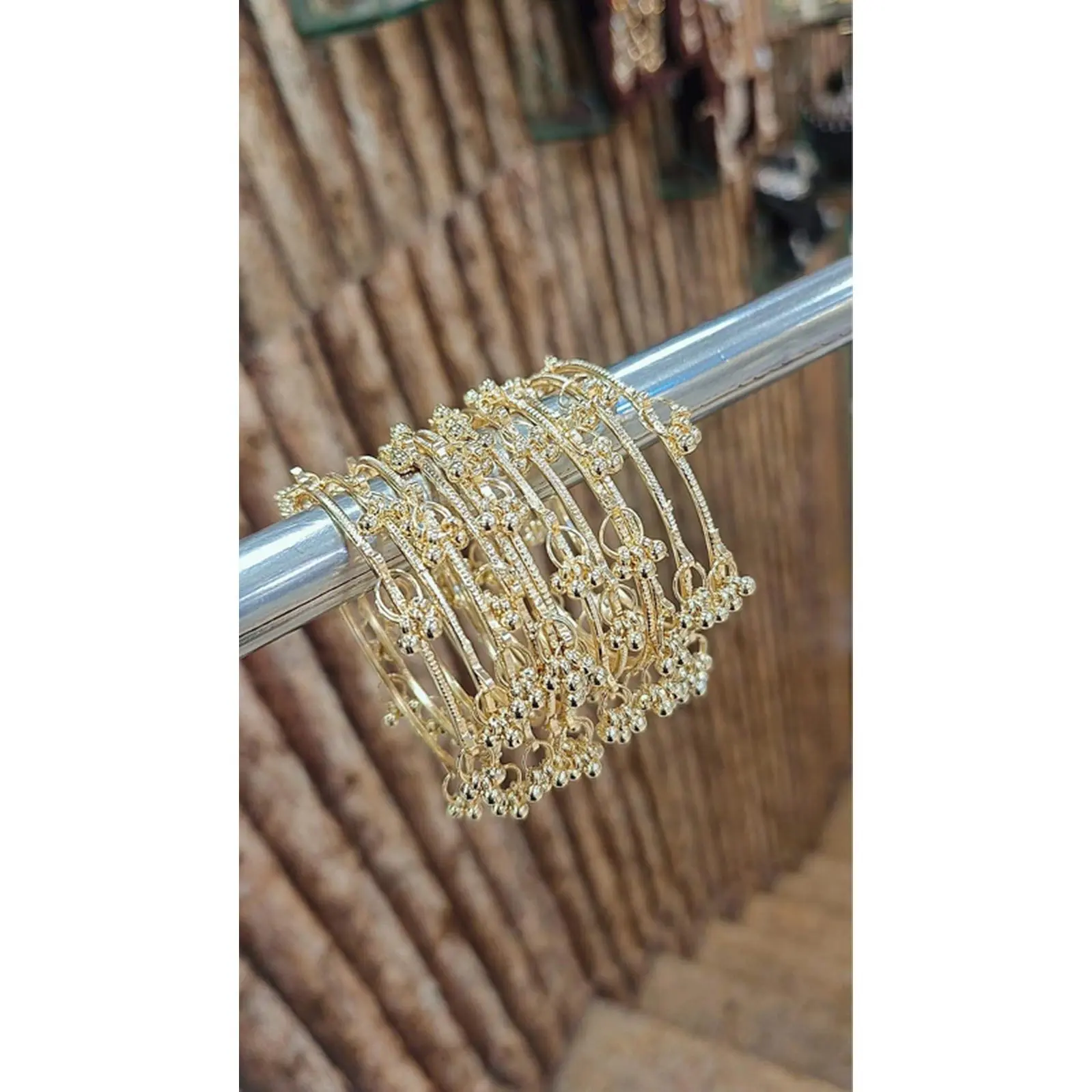 Gold Kashmiri Ghungro Bangles