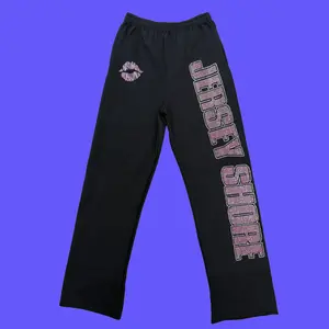 Jersey Shore Pink Bling Flair Sweatpants Sports Bottoms