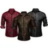 3-Pack AILISUS Men's Paisley Casual Shirts Long Sleeve Button Down Shirt Anti-wrinkle Breathable Lightweight Menswear Vacation Beach Wedding Dating Tops