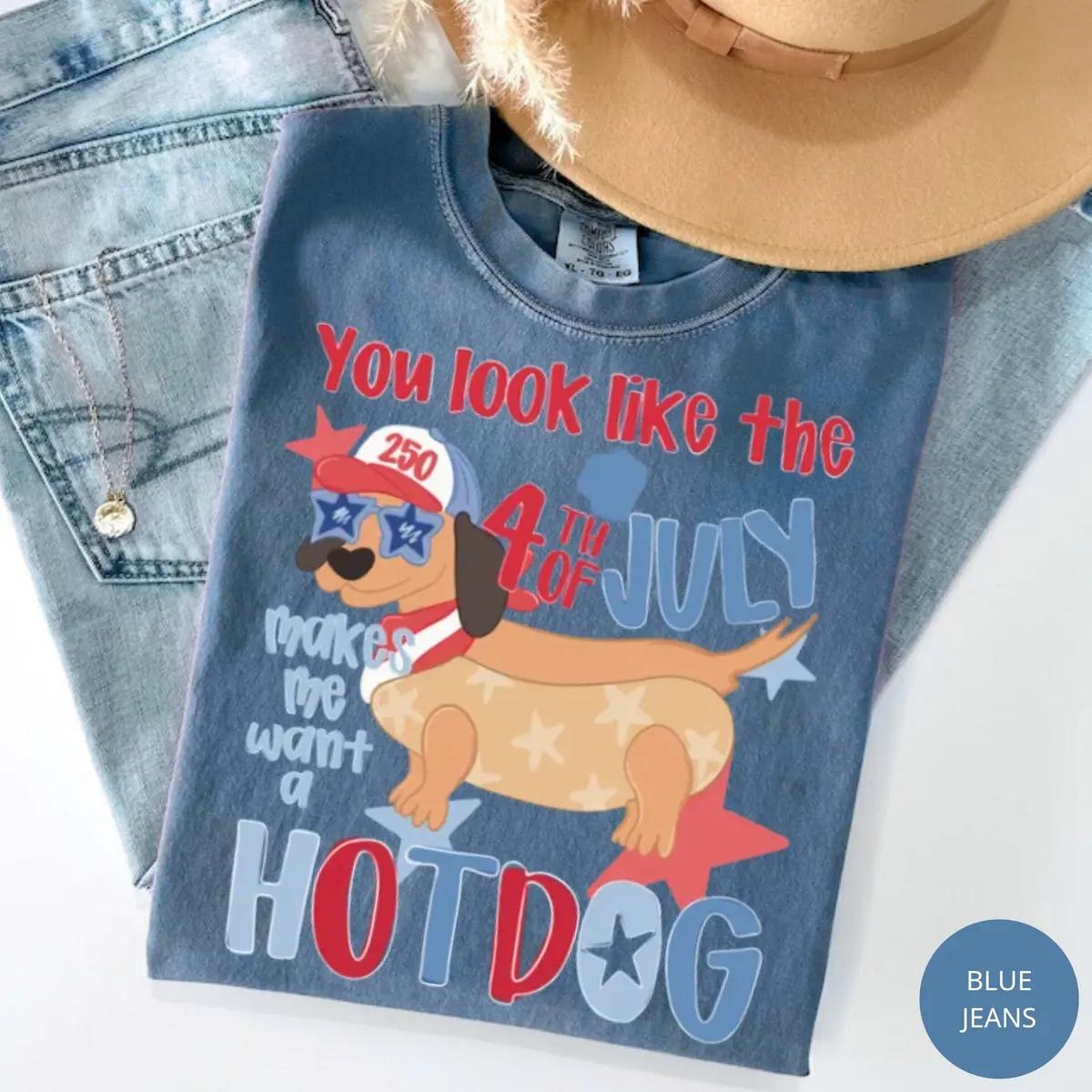 Comfort Colors 4th of July Hot Dog Shirt, Funny Wiener Dog Tee, Dachshund Independence Day Shirt, You Look Like the Fourth of July Graphic Tee – TrendWear USA