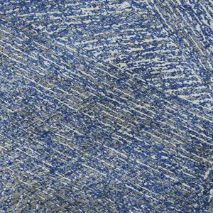 HomeRoots 678162 Machine-Washable Area Rug, 3x5 ft Navy Blue & Ivory Abstract Transitional Rectangle Rug with UV Protection, Machine-Washable Area Rugs