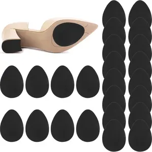 PEASUG 24Pcs anti Slip Shoe Grips on Bottom of Shoes, Premium Self Adhesive Non Slip Shoe Pads Soles Protector, Rubber Non-Skid Shoes Gummies for Heels, Black