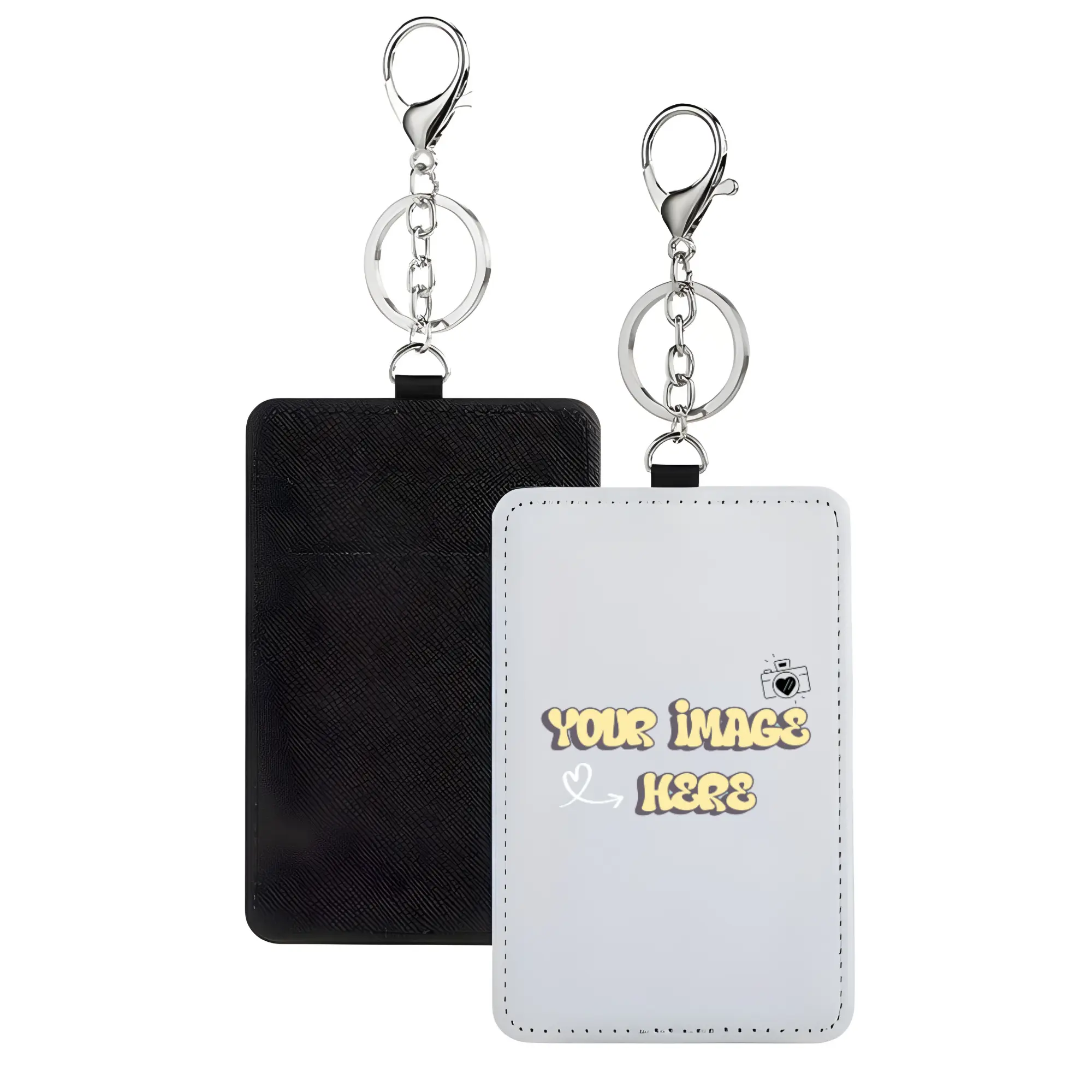 Custom Leather Card Holder Keychain