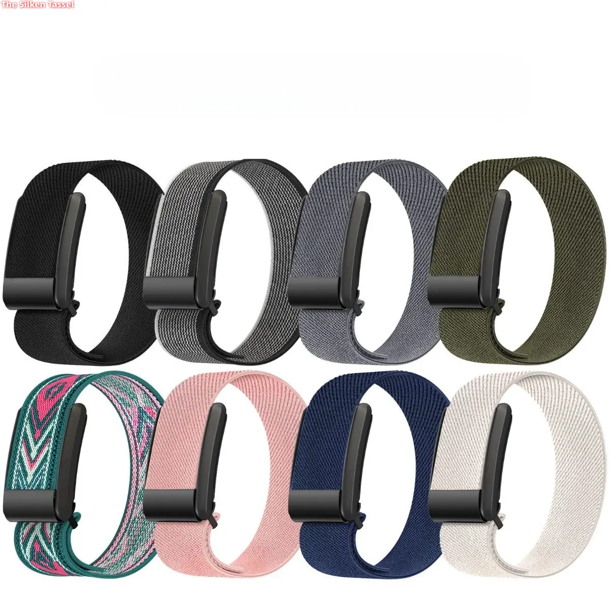 Woven Elastic Nylon Smartwatch Strap for Whoop 5.0/4.0, Adjustable Breathable Replacement Accessory Band, Army Green & Grey Straps for Fitness & Daily Wear, DIY Bag Accessories, Smartwatch Accessories tiktokshopbacktoschool