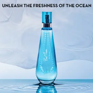 KLOTHERY Women's Cool Ocean Perfume - Refreshing Aquatic Floral EDP Spray, 3.4 oz, Long-Lasting Citrus & Sea Blooms Scent, Elegant Gift-Ready Bottle