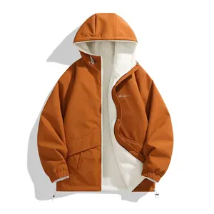 Men's and Unisex Reversible Hooded Jacket - Zip Closure, Flap Front Design, Polyester Filling Winter Coat, Suitable for Skiing, Hiking, and Casual Wear - College Style, Men's Extreme Cold Weather Winter Jacket Outdoor Sportswear