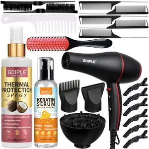 Hair Dryer Kit with Ionic Technology for Women and Men - Lightweight, Low Noise, and Perfect Blow Dry Results Every Time Blower Set Brush