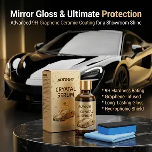 New Car Grade Mirror Gloss Crystal Coating, 9H Graphene Ceramic Crystal Serum, Revitalizes Paintwork, Repairs Fine Scratches, UV Protection, Super Hydrophobic Long-Lasting Auto Detailing Coating 50ML