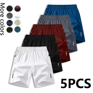 Men's Summer Casual Athletic Shorts Set, Breathable Quick-Dry Polyester Fabric, Drawstring Waist with Zipper Pockets, Beach Shorts for Daily Wear, Gym, Hiking & Outdoor Running Summervibes