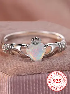 S925 Sterling Silver Cute Heart Shaped Ring, Heart Cluster Ring, Heart Design Ring, Fashion Accessories for Women & Girls, Trendy All-match & Exquisite Jewelry for Birthday Gift