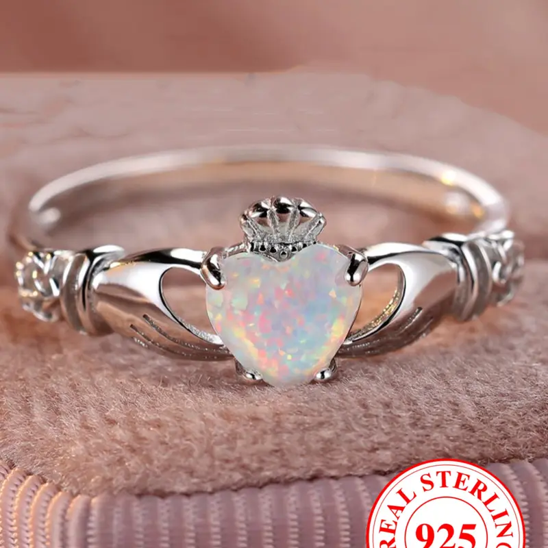 S925 Sterling Silver Cute Heart Shaped Ring, Heart Cluster Ring, Heart Design Ring, Fashion Heart Rings, Beautiful Rings, Fashion Accessories for Women & Girls, Trendy All-match & Exquisite Jewelry for Birthday Gift