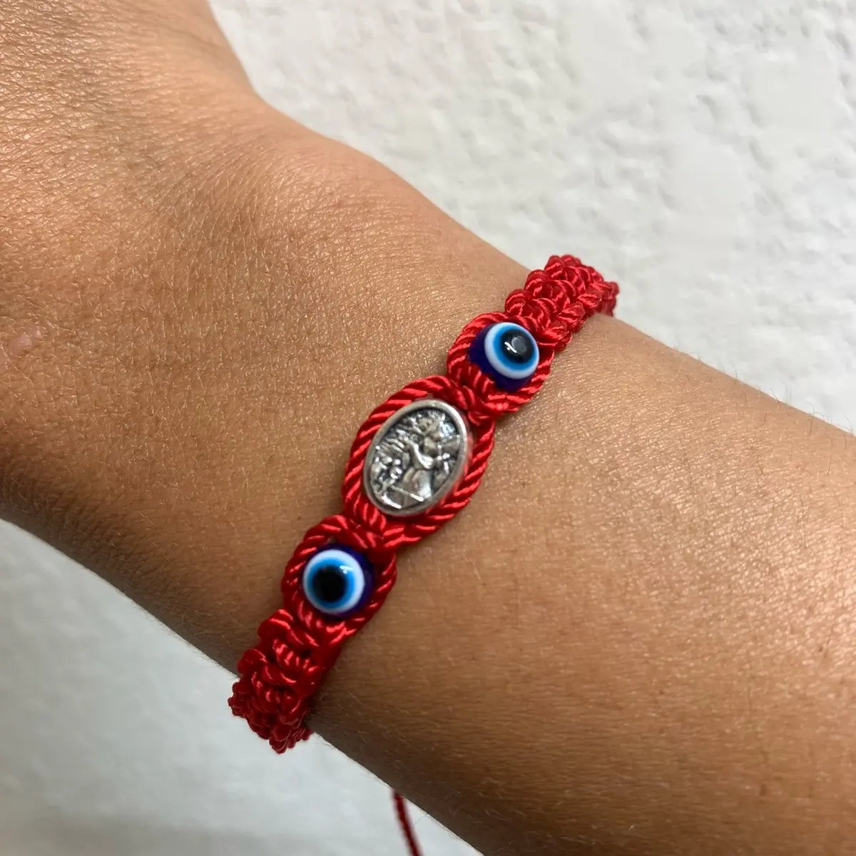 Unisex Guardian Angel and Saint Michael Red Bracelet.