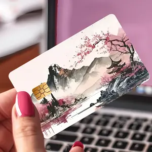 "Cherry Blossom" Credit Card Sticker Designed for EBT, Transit, Keys, Credit And Debit Cards, Card Protection, Bubble-Free, Ideal for Small Chip Cards