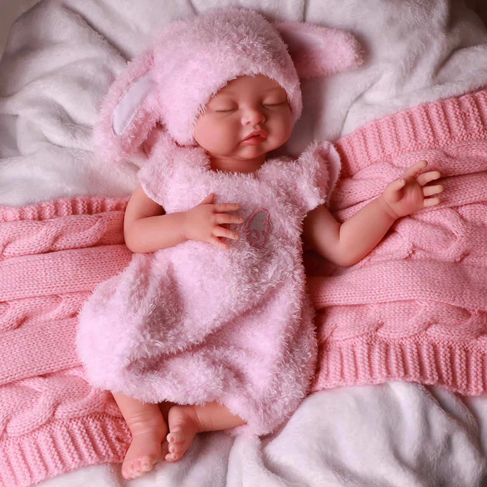 #Summervibes#DealsForYouDays BABESIDE Reborn Doll 12/16-inch Full Silicone Body with White Skin and Painted Hair Sleeping Reborn Doll Set Ideal as a Birthday Gift, Collectible, or Christmas Present