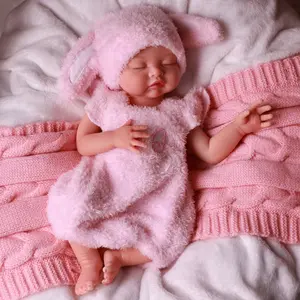 BABESIDE Reborn Doll 12/16-inch Full Silicone Body with White Skin and Painted Hair Sleeping Reborn Doll Set Ideal as a Birthday Gift, Collectible, or Christmas Present