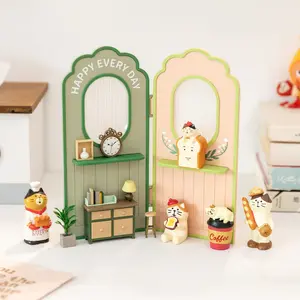 1pc Cute Mini Folding Screen Ornament,3 Panel Divider Colorful Dopamine Desktop Decorative Art Pieces,Suitable for Home Office, TV Cabinet Decor Blind Box Miniature Figurine Display Shelf