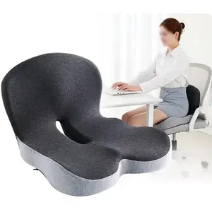 Non-Slip Memory Foam Seat Skin-Friendly Extended Zipper Easy Remove Wash Back Support Cushion Comfy Chair Adjustable Chair Breathable Cloth Leg Pain Mesh