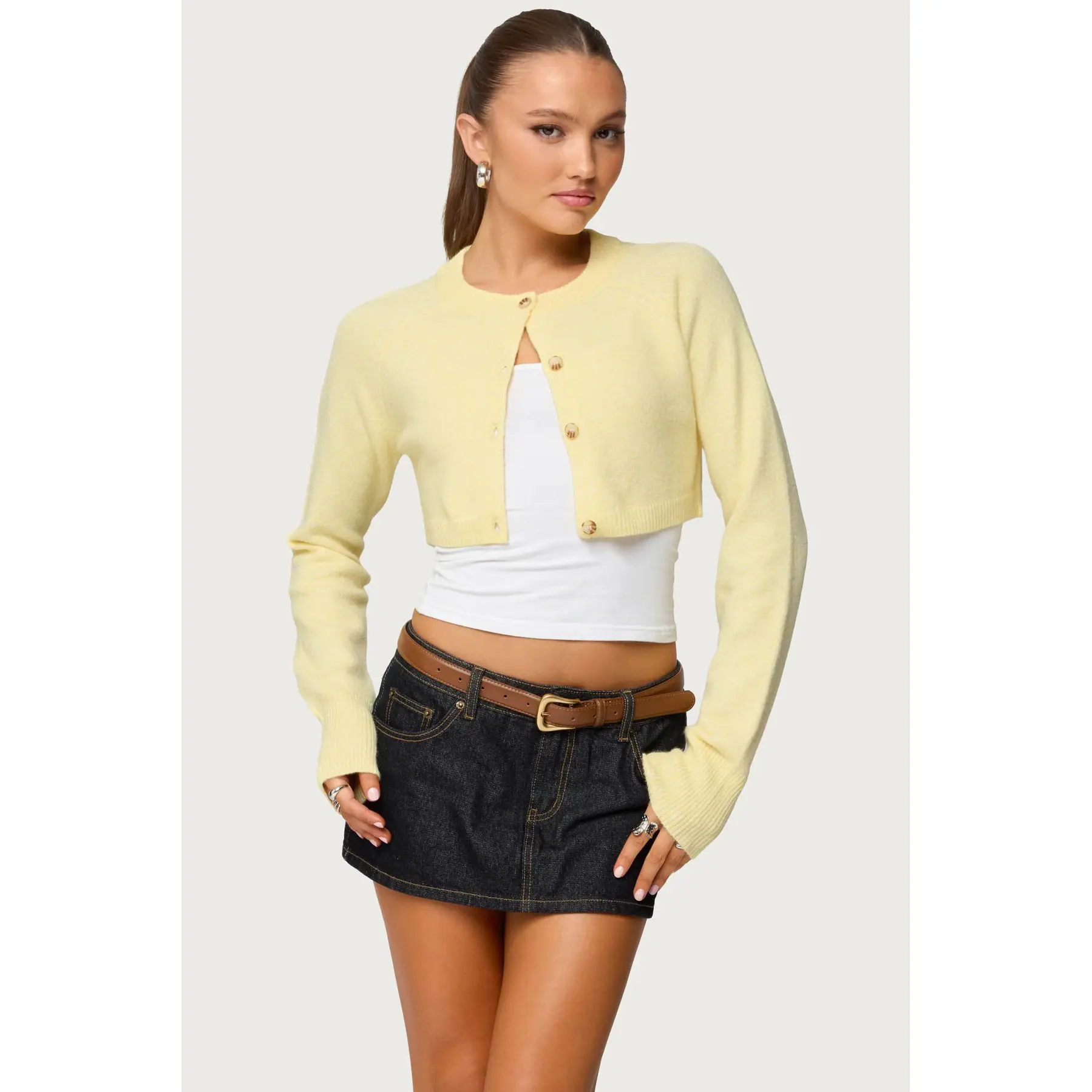 Morgynne Cropped Knit Cardigan Morgynne Cropped Knit Cardigan