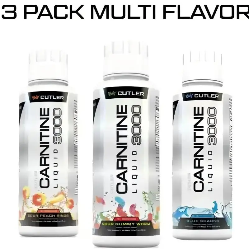 Cutler Nutrition 3 Pack Multi Flavor Carnitine Liquid 3000 Energy Sport Beverage Drink Variety Pack US Edition