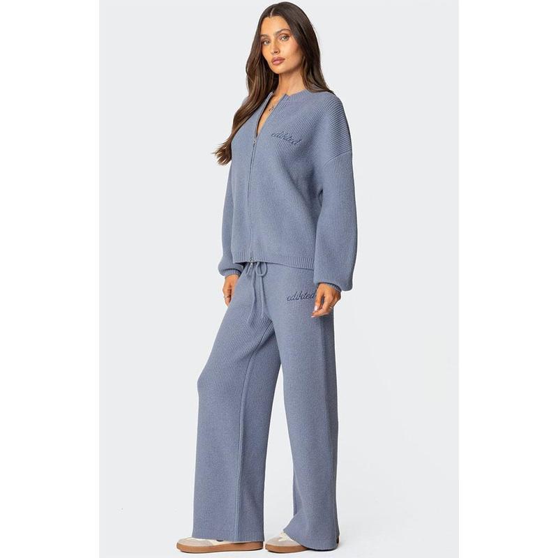 Edikted Women's Kris Ribbed Knit Sweatpants