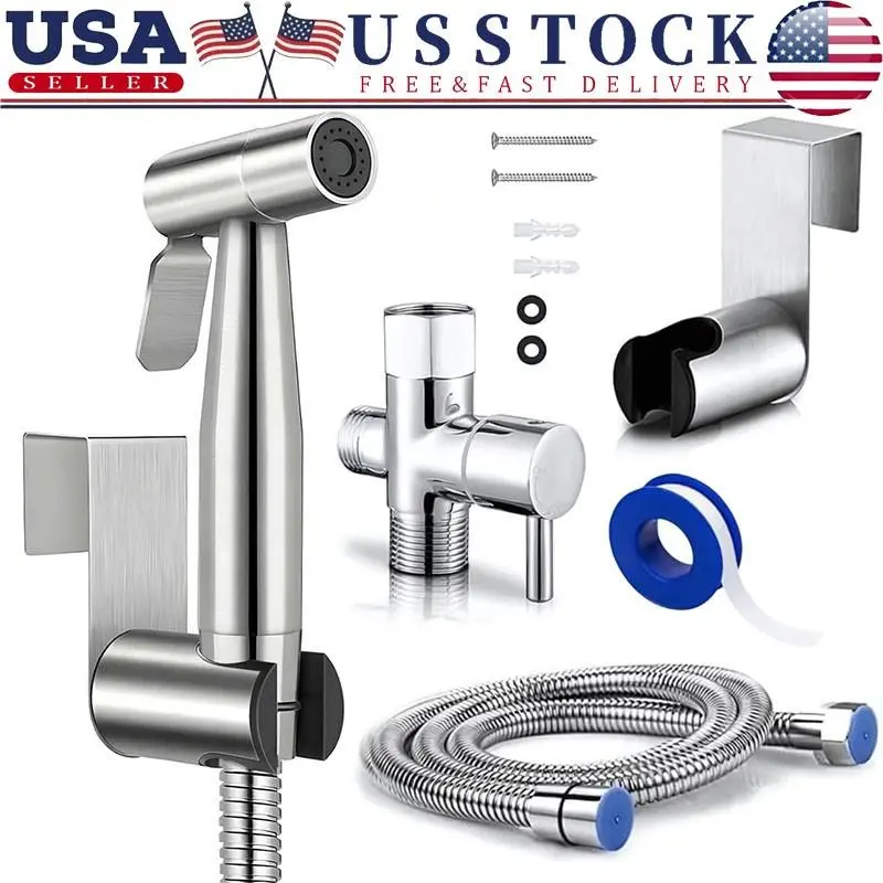 Handheld Bidet Sprayer for Toilet, Brushed Nickel Bidet Attachment for Feminine Wash