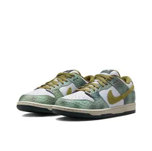 Aged Distressed Crackle Olive White Contrast Low Cut Skate Trainers Non Slip Cream Gum Rubber Outsole Soft Matte Nubuck Lightweight Daily Walking Footwear For Muted Earth Tone Matching Outfits