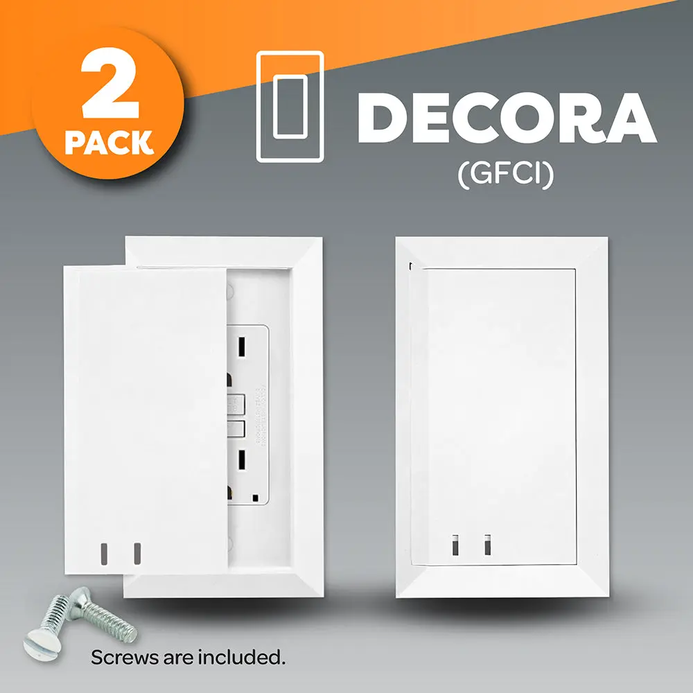 Decora GFCI - Sliding and Locking Outlet Cover (White) 2 Pack