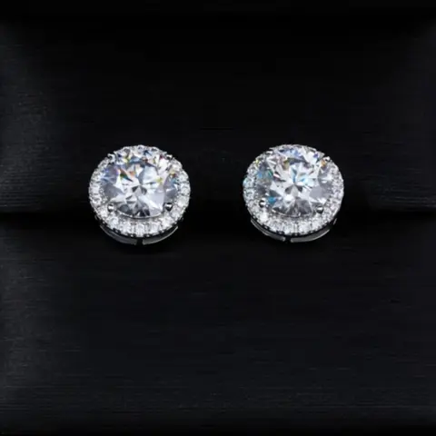 Boho Chic Earrings, Fashionable Earrings, Moissanite Stud Earrings, Ear Studs, Stainless Steel & Metal Coated Jewelry, Perfect Gift for Men Women, Daily Wear Accessories