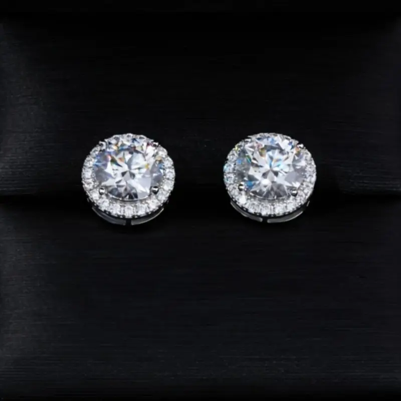 Boho Chic Earrings, Fashionable Earrings, Moissanite Stud Earrings, Ear Studs, Stainless Steel & Metal Coated Jewelry, Perfect Gift for Men Women, Daily Wear Accessories