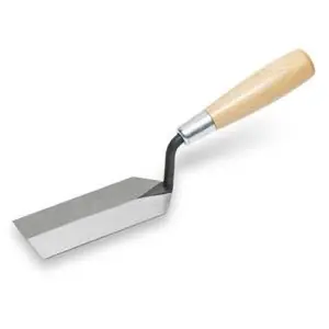 Margin Trowel 5 x 2" - Slim Flat-Nosed Design for Tight Spaces, Durable High Carbon Steel, Wood Handle, Made in USA