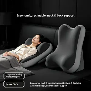 Bed Rest Pillow for Sitting Up in Bed, Adjustable Memory Foam 2-Piece Back Cushion with Ergonomic Neck and Lumbar Support, Anti-Slip – Ideal for Reading, Sofa, Office Chair, Lounging