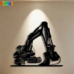 1pc Excavator Metal Wall Art, Dynamic Excavator Statue Mural, Ideal Gift for New Year, Fathers Day, Construction Decor Enthusiasts, Rust-Resistant Metal Wall Decor Wall Sculptures, Perfect for Garage Wall & Garden Fence Construction Enthusiasts