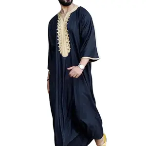 Elegant Men's Black Linen Robe