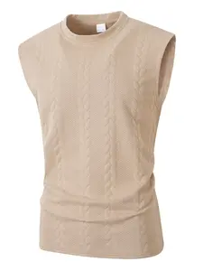 Men's casual round-neck pullover shirt, fashionable knitwear knitted jacquard jacket, comfortable and skin-friendly, suitable for daily outdoor trips, vacations and daily wear