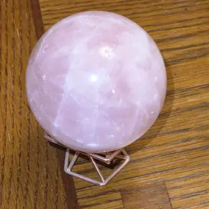 Rose Quartz Sphere - Pink Mineral Crystal for Decoration and Healing