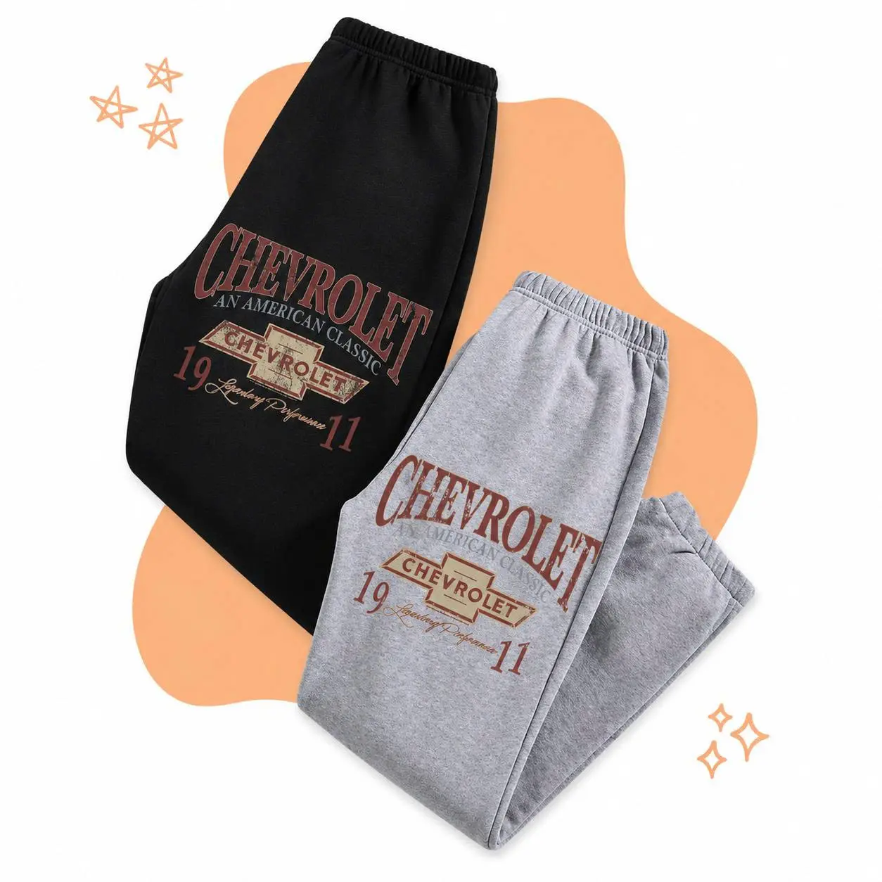 Classic American Muscle Car Inspired Sweatpants, Vintage Graphic Joggers, Unisex Casual Fleece Pants