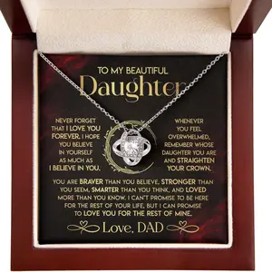 To My Daughter Necklace Gift From Dad, Daughter Necklace Gift From Father, Gifts For Daughter From Father, Gift From Dad for Daughter, Birthday Gifts For Daughter From Dad, Jewelery Necklaces For Daughter With Message Card///