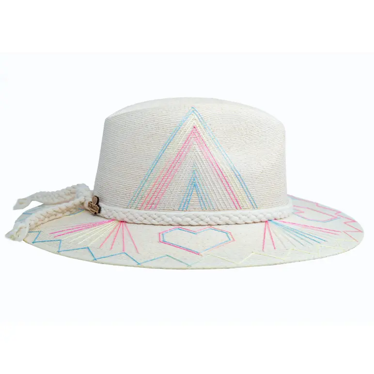 Leonor Confetti Hand Embroidered Straw Hat