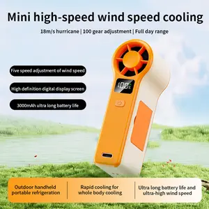 High-Speed Mini Handheld Fan with Makeup Mirror, Portable Long-Lasting USB Charging, 5 Speeds, Loud Noise, Outdoor Court Use