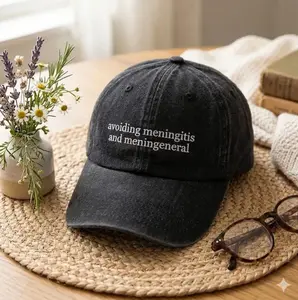 Funny Quote Hat - Adult Humor Hat, Avoiding Meningitis & Meningeneral Cap, Relatable Meme Hat, Sarcastic Quote Dad Hat
