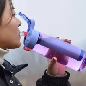 Outdoor Plastic Filter Water Cup Bottle with Locking Lid, Travel Hiking Camping Purified Water Straw, Free Water Bottle Included, Leakproof Water Bottle