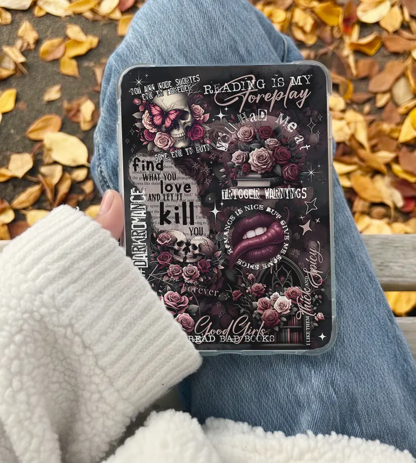 Dark Romance Bookish Kindle Insert for Clear Tablet Cases, Computer Accessories, Aesthetic Book Lover Decor, Cozy Reading Accessory