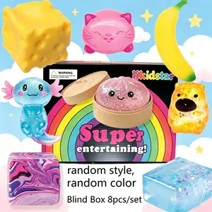 8-Piece Set Blind Box Malt Sugar Stress Relief Fidget Toys, Creative Slow-Return Squishy, Perfect Holiday Gift, 8 Different Styles