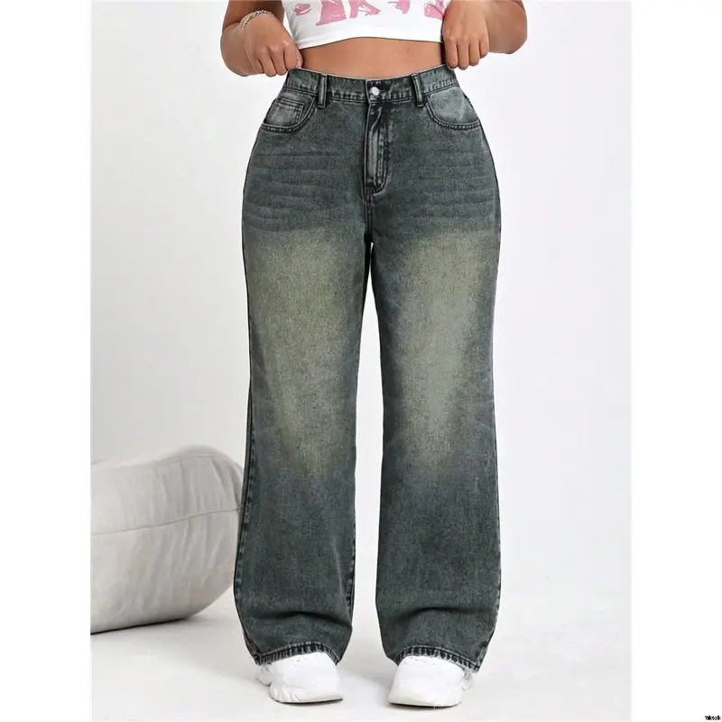 Wear daily suitable for jeans, straight, casual, large size EZwear SHEIN