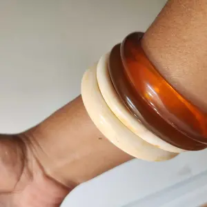 Vintage Resin Amber Acrylic Bangles Set, High-Quality Texture Bracelets, Fashionable Multifunctional Jewelry for Women, Daily Wear Accessories, 4 Pieces