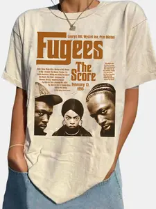Fugees the Score Vintage T-Shirt for Men and Women, Retro Hip Hop Style Loose Short Sleeve Tee, Casual Fall & Winter Fashion