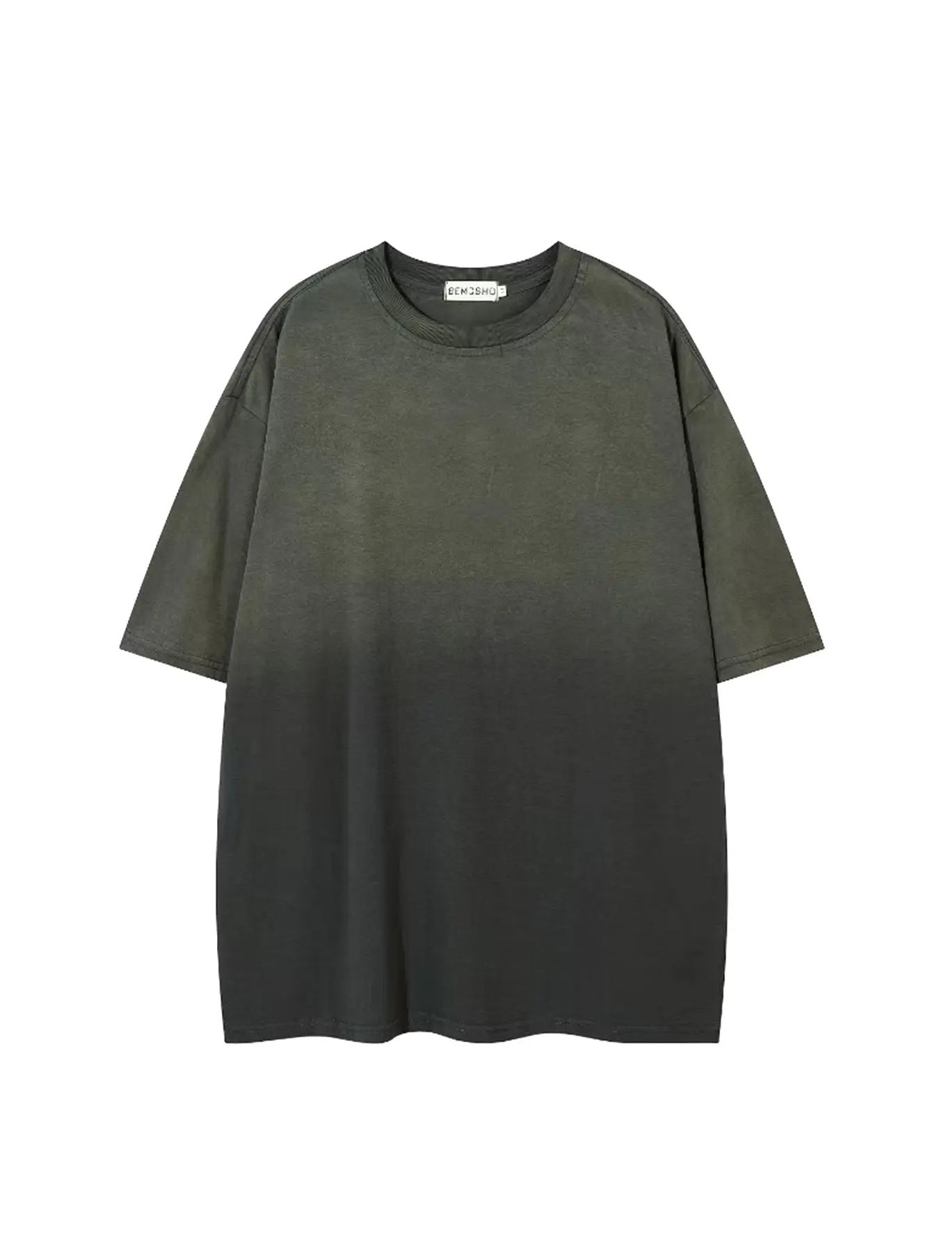 American Vintage Washed Tie-Dye Gradient Short Sleeve T-Shirt, Unisex Trendy Fashion Casual Versatile Basic Round Neck Half Sleeve Tee Shirt Top, Baggy